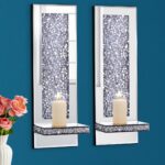 Crystal Crush Diamond Wall Candle Holder Set 
