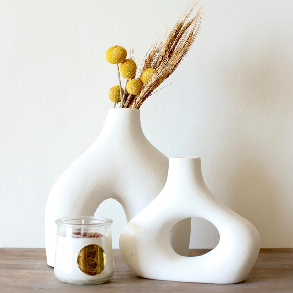 Ceramic Hollow Donut Vase Decor